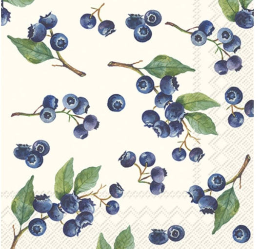 Blueberry Paper Napkin - Cocktail Size