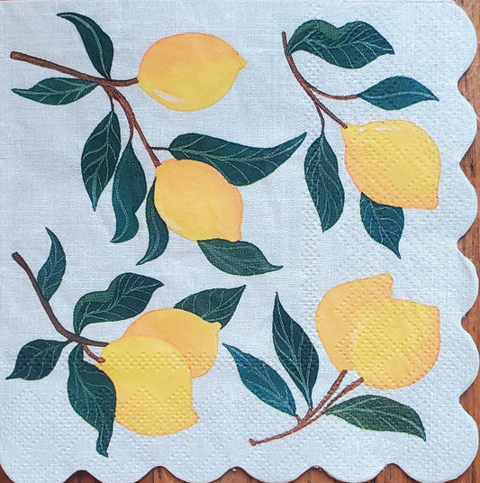 Lemon Paper Napkin - Cocktail Size