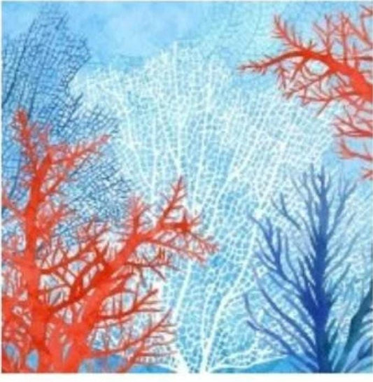 Red Coral Paper Napkin - Cocktail Size
