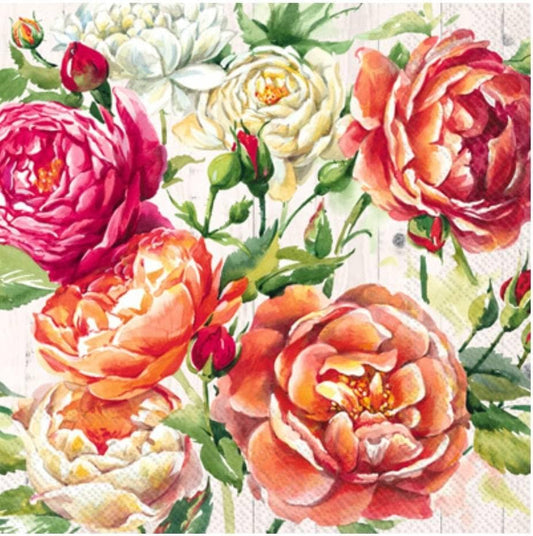 Rose Paper Napkin - Cocktail Size