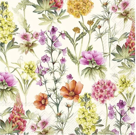 Flower Scatter Paper Napkin - Cocktail Size