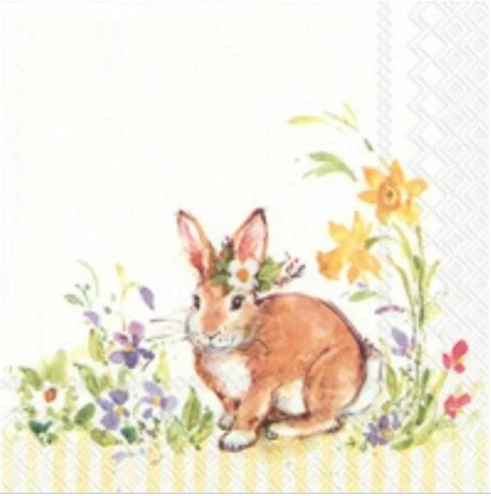 Easter Bunny Paper Napkin - Cocktail Size