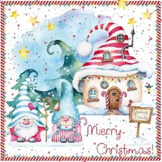 Gingerbread & Gnome Paper Napkin - Luncheon Size