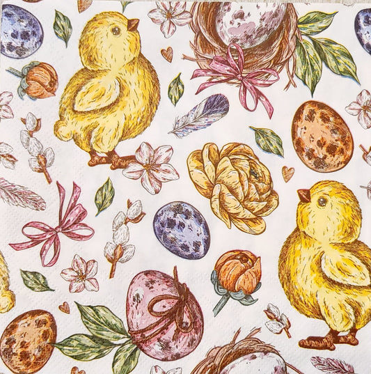Vintage Easter Collage Paper Napkins - Luncheon Size