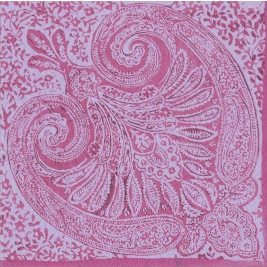 Pink Paisley Paper Napkin - Luncheon Size