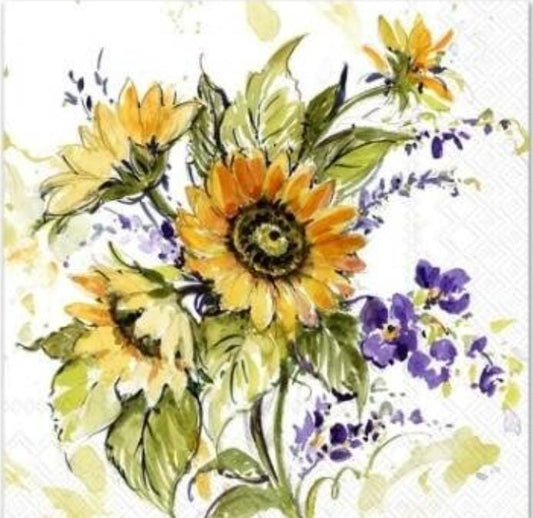 Sunflower Paper Napkin - Cocktail Size