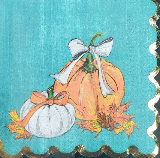 Teal Pumpkin Paper Napkin - Cocktail Size