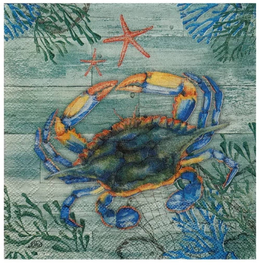 Crab Paper Napkin - Cocktail Size
