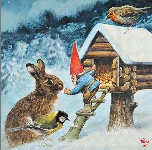 Christmas Gnome Paper Napkin - Luncheon Size