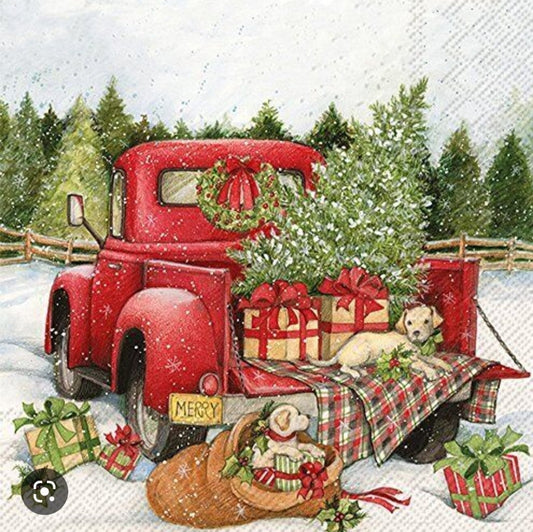 Country Christmas Paper Napkin - Luncheon Size