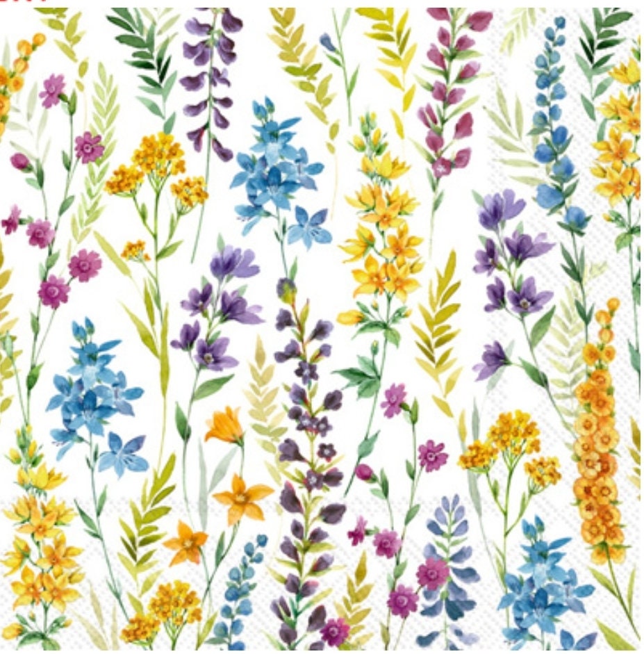 Yellow & Blue Scatter Flowers  - Cocktail Size