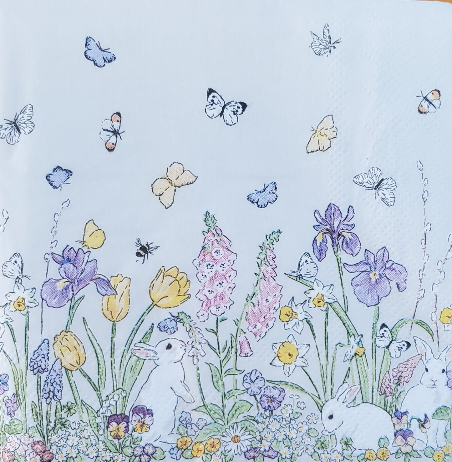 Easter Meadow Paper Napkin - Cocktail Size