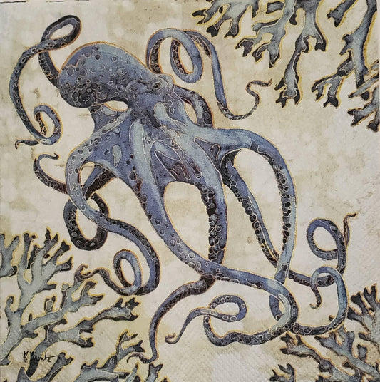 Octopus Paper Napkin - Cocktail Size