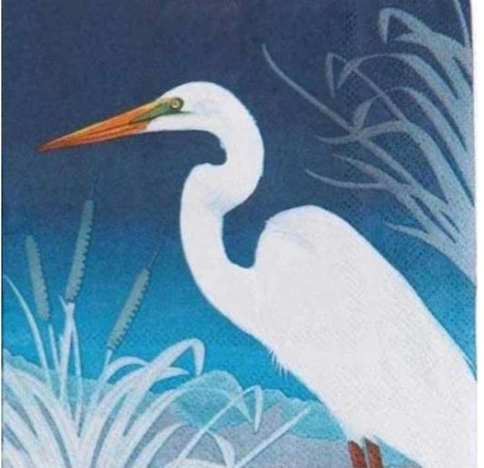 Egret Heron Paper Napkin - Cocktail Size