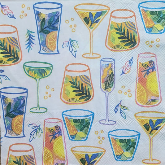 Vintage Tropical Bar Paper Napkin - Luncheon Size