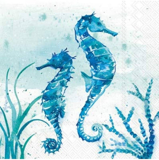 Seahorse Paper Napkin - Cocktail- Cocktail Size