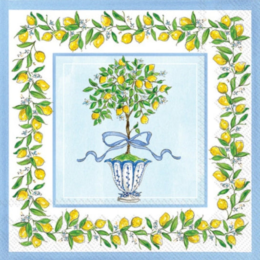 Lemon Topiary Paper Napkin - Cocktail Size