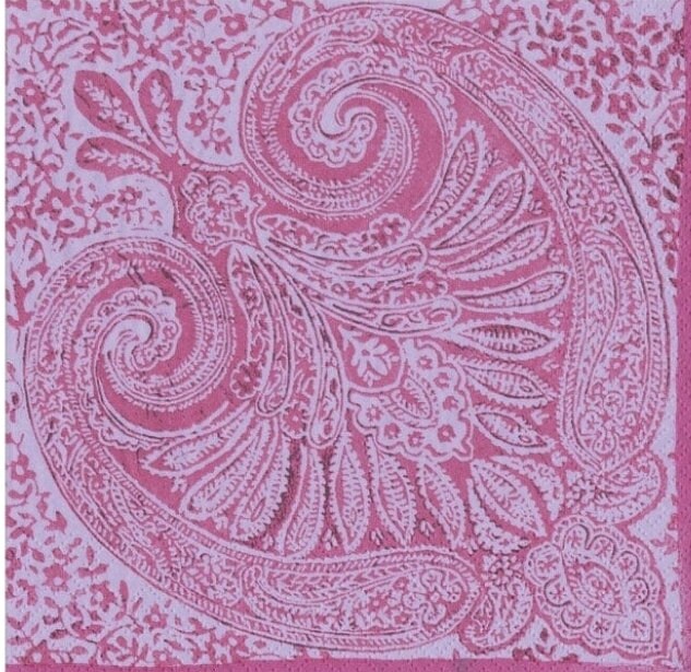 Pink Paisley Paper Napkin - Cocktail Size