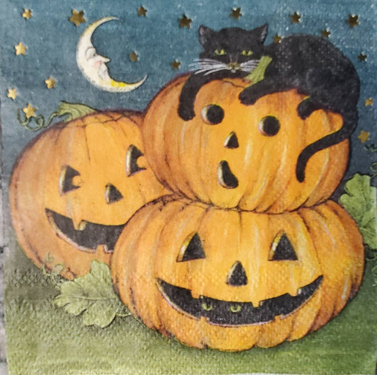 Halloween Cat Paper Napkin - Cocktail Size