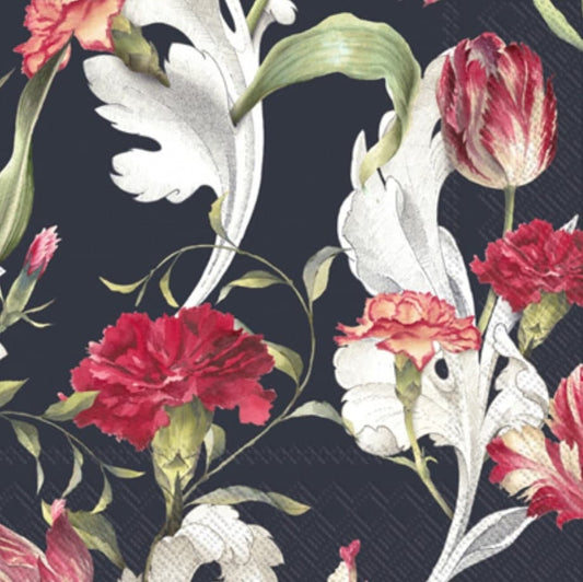 Carnation Flower  Paper Napkin - Cocktail Size