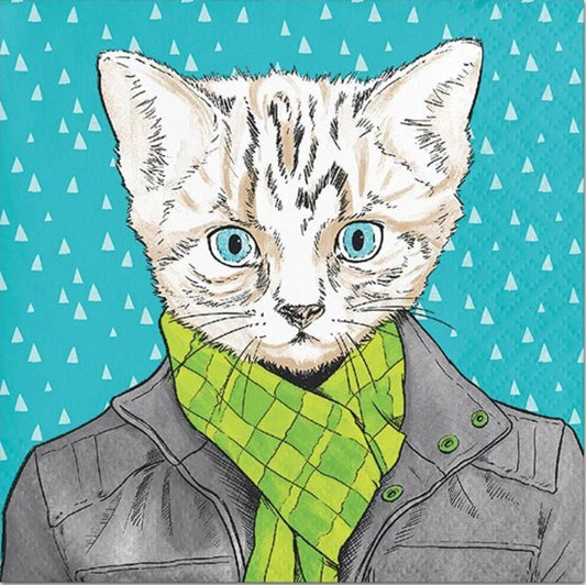 Cat Man Paper Napkin - Cocktail Size