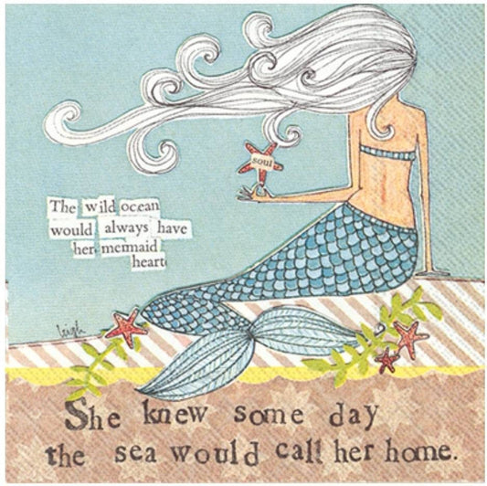 Mermaid Paper Napkin - Cocktail Size