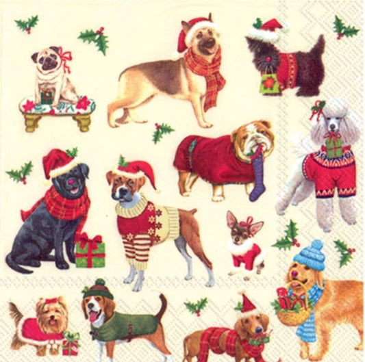 Vintage Dog Paper Napkin - Cocktail Size