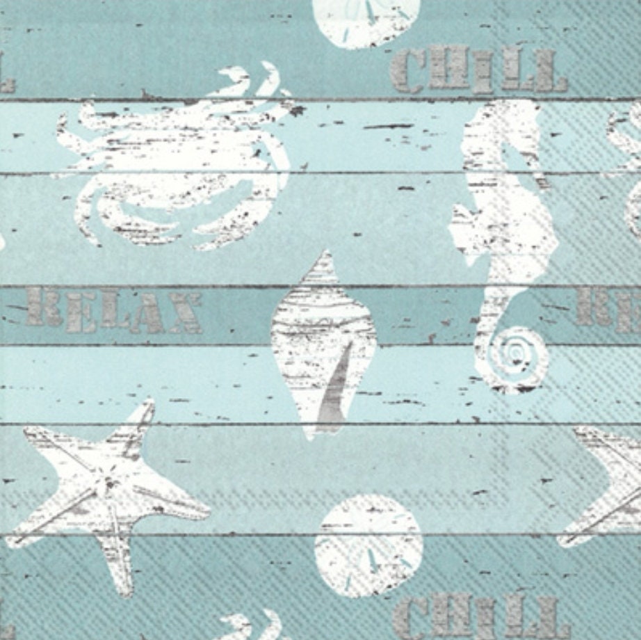 Crab Boardwalk Paper Napkin - Cocktail Size