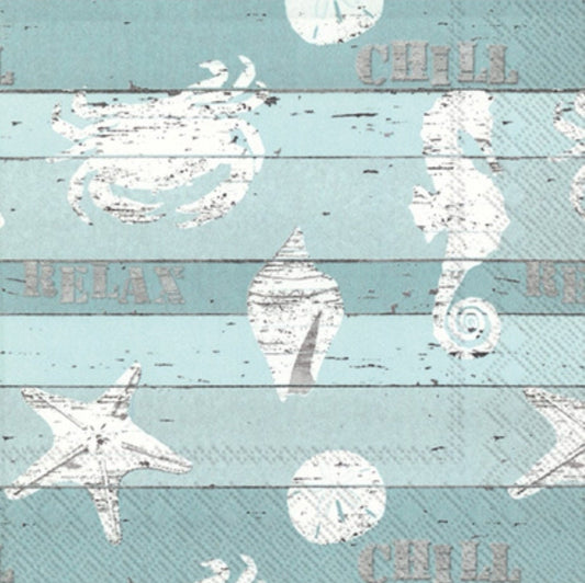 Crab Boardwalk Paper Napkin - Cocktail Size