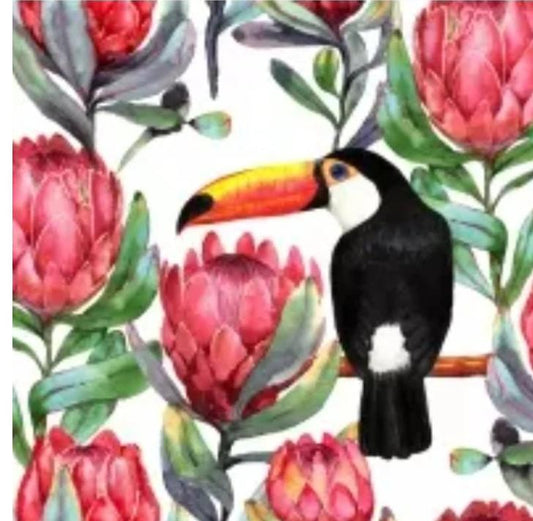 Tropical Toucan Bird Paper Napkin - Cocktail Size