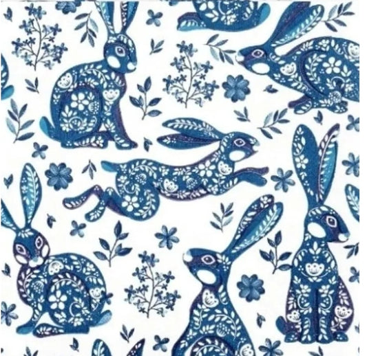 Easter Bunny Toile Paper Napkin - Luncheon Size