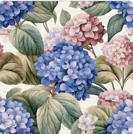Hydrangea Paper Napkin - Cocktail Size
