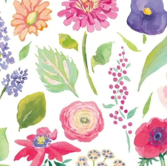 Summer Flower Scatter Paper Napkin - Cocktail Size