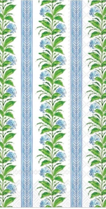 Hydrangea Stripe Paper Napkin -   Guest Size