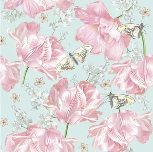 Tulip Spring Flower Collage Paper Napkin - Luncheon Size