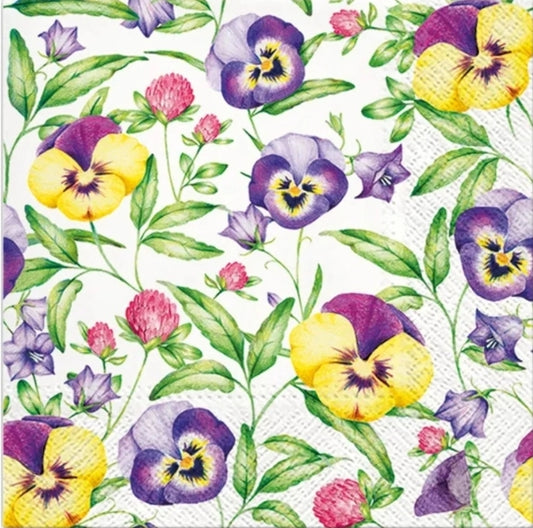 Pansy Flower Paper Napkin - Luncheon Size