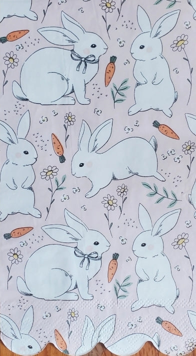 Easter Bunny Toile Paper Napkin -  Guest Size