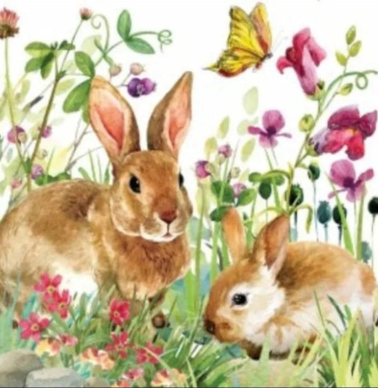 Easter Bunny Paper Napkin - Cocktail Size