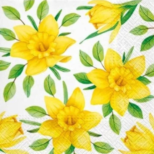 Daffodil Paper Napkin - Cocktail Size