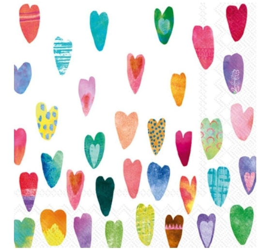 Heart Paper Napkin - Cocktail Size