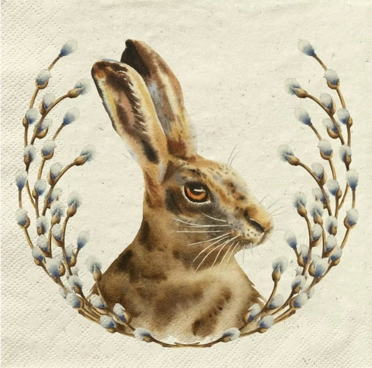 Easter Bunny Wreath Paper Napkin - Luncheon Size