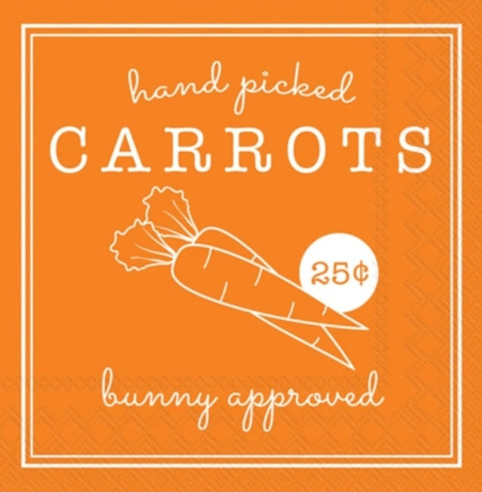 Carrot Paper Napkin - Cocktail Size