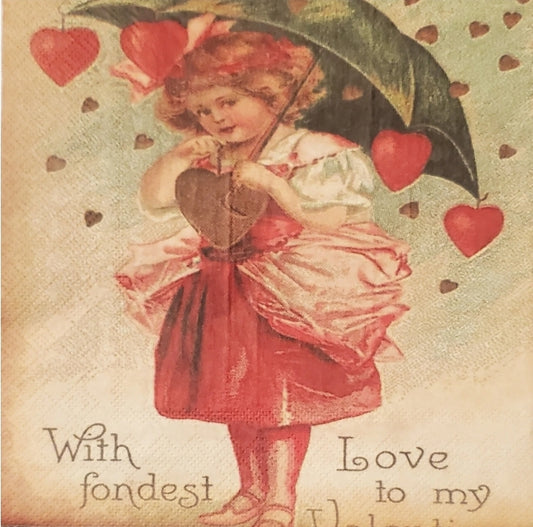 Vintage Valentines Paper Napkin - Luncheon Size