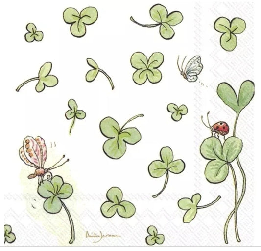 St.Patricks Irish Clover Paper Napkin - Cocktail Size