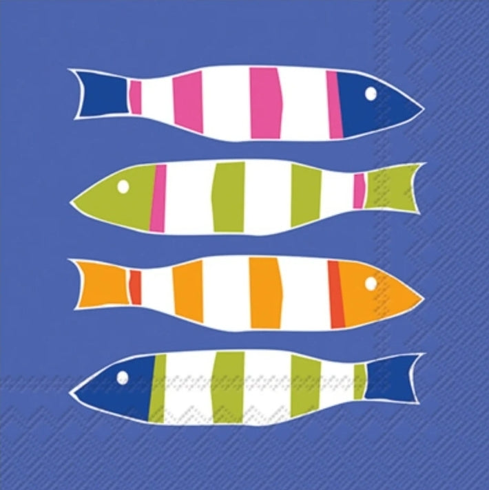 Fish Paper Napkin - Cocktail Size- Beverage Size
