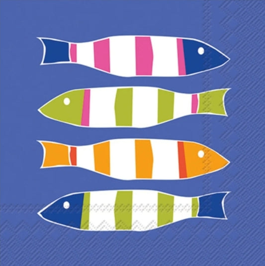 Fish Paper Napkin - Cocktail Size- Beverage Size