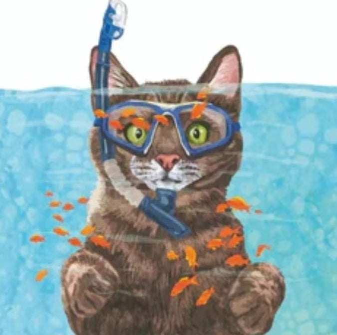 Cat Funny Paper Napkin - Beverage Size