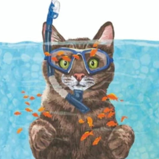 Cat Funny Paper Napkin - Beverage Size