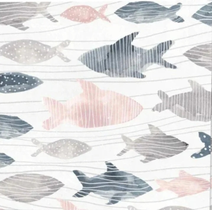 Fish Paper Napkin - Cocktail Size- Beverage Size