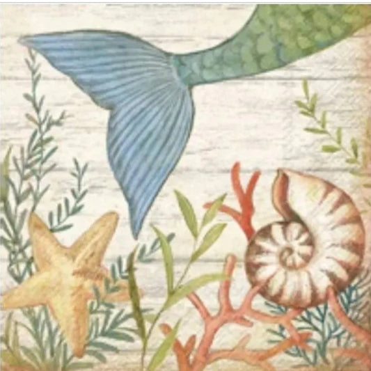 Mermaid Paper Napkin - Cocktail Size